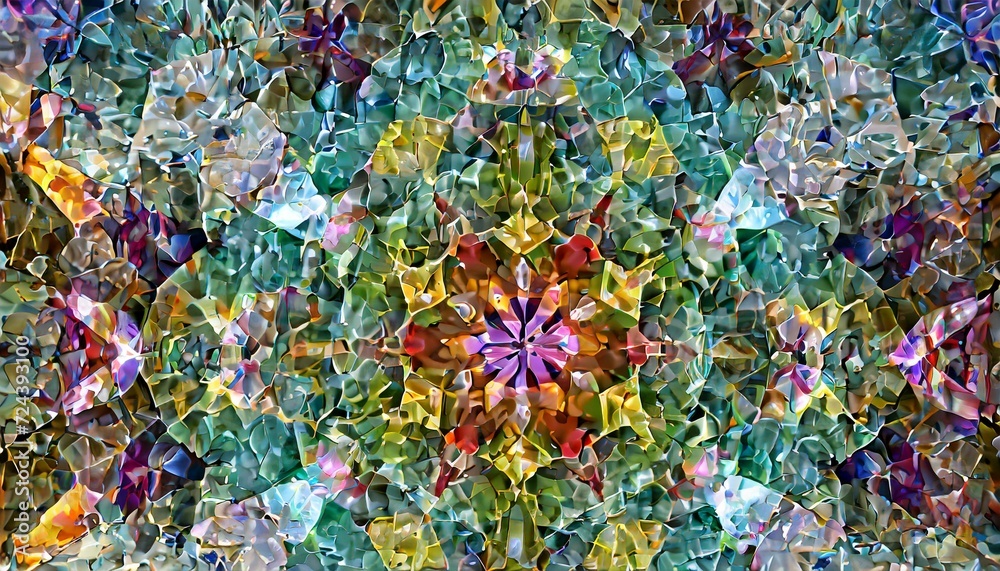 Crystal Kaleidoscope: A Multicolored Abstract Symphony in Crystal Formations