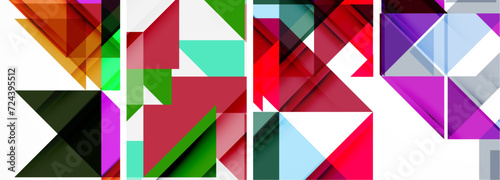 Triangle poster set for wallpaper, business card, cover, poster, banner, brochure, header, website