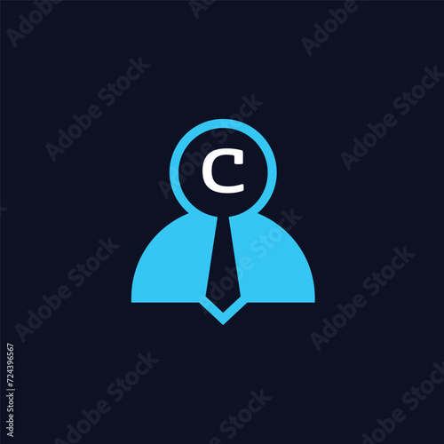 human resource employee seeker job initial letter C logo 