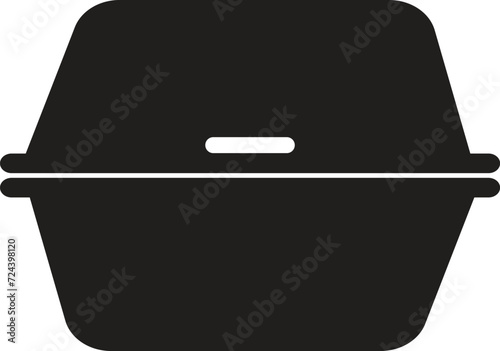 Foam meal box icon. Styrofoam lunch box sign. Food container symbol. flat style.