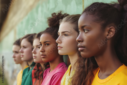 Multiracial girls sport team