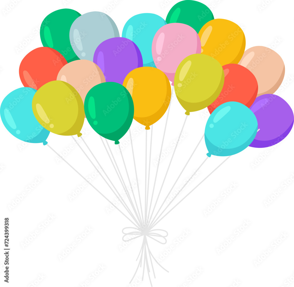 Bunch of Balloons Flat Illustration Bunch of Balloons Flat Illustration