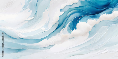 abstract soft blue and white abstract water color ocean wave texture background. Banner Graphic Resource as background for ocean wave and water wave abstract graphics.