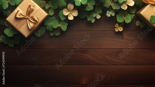Patrick s day background with copy space area. Patrick s Day background with wooden texture  for the Patrick s Day event.