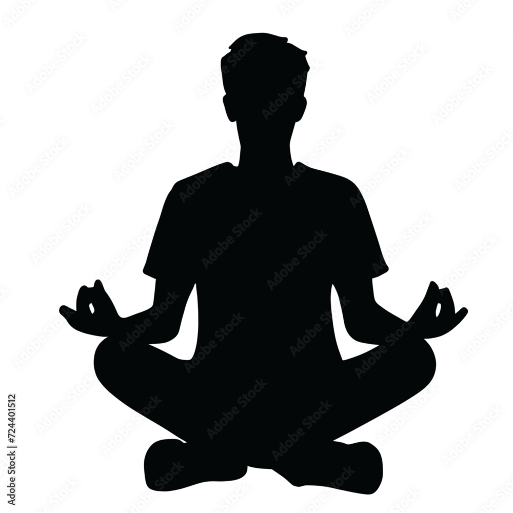 silhouette of a person meditating