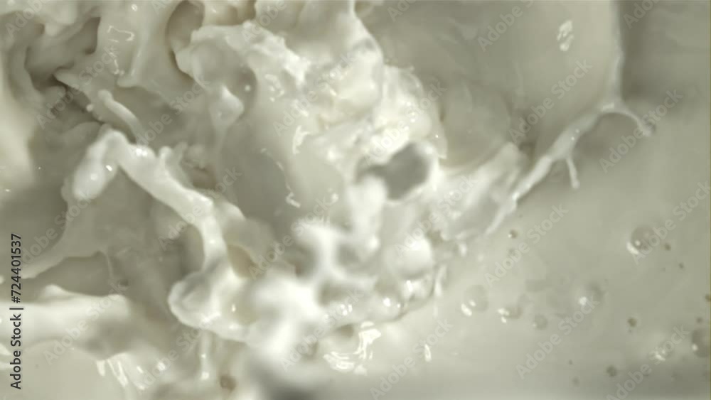 Fresh milk with splashes. Filmed on a high-speed camera at 1000 fps. High quality FullHD footage Fresh milk with splashes. Filmed on a high-speed camera at 1000 fps. High quality FullHD footage