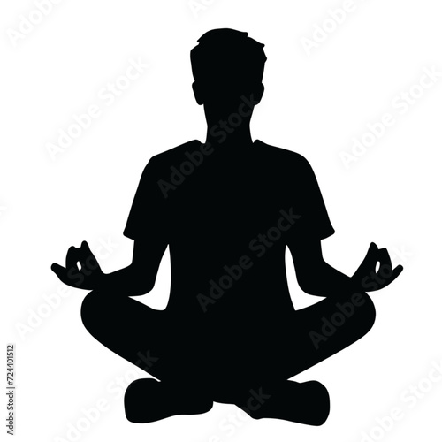 silhouette of a person meditating photo