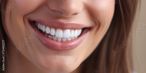 Close Up of a woman s beautiful smile and teeth