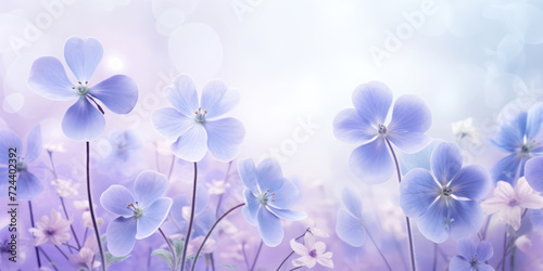Spring Floral Beauty: Blooming Blue Blossom in Green Meadow