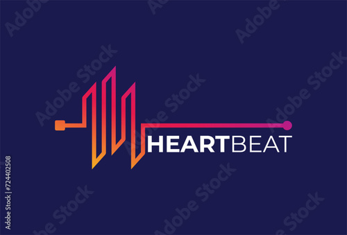 pulse icon logo template vector illustration design