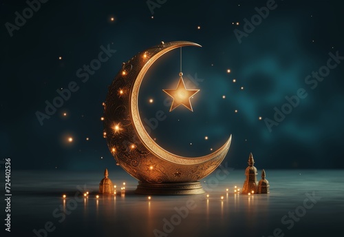 Crescent With Hanging Star