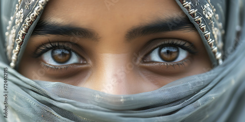 Close Up Islamic Woman's Eyes