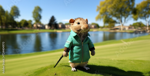 gopher wearing the Golf Masters green jacket