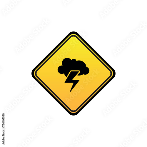 storm warning sign on white background	