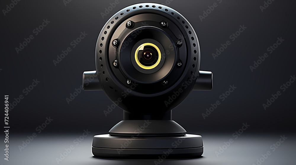 A premium webcam in focus against a clean white backdrop.