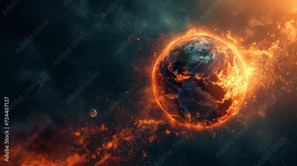 A Earth cracking and glowing with inner fire A Earth cracking and glowing with inner fire
