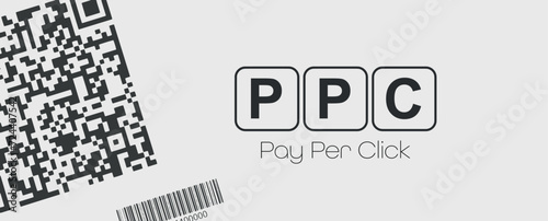 pay per click sign on white background