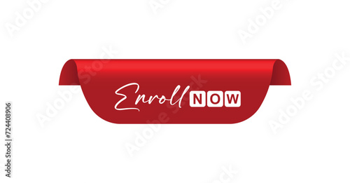enroll now button on white background