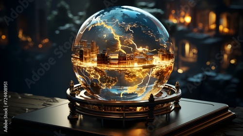 glass globe on fire