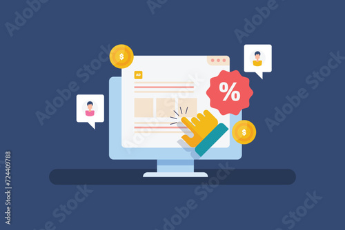 Online business optimization improve user conversion and click through rate CTR concept. Vector illustration.