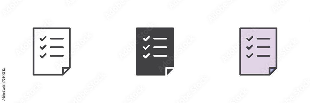 Checklist different style icon set Checklist different style icon set