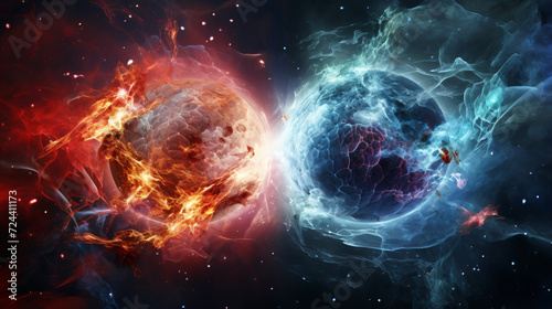 Fight between matter and antimatter in space photo