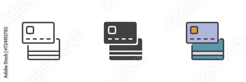 Credit cards different style icon set