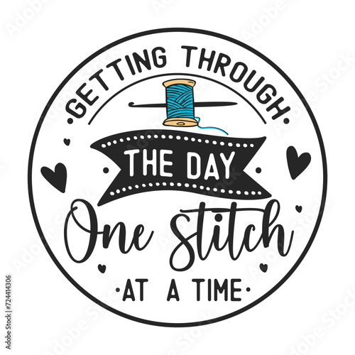 Wallpaper Mural Crochet Quote Design, Getting through the day one stitch at a time Torontodigital.ca