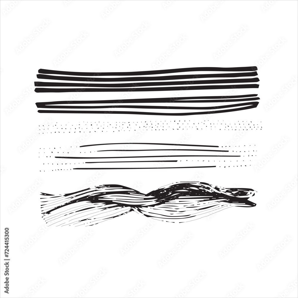 illustration of an hand drawn waves brush illustration of an hand drawn waves brush
