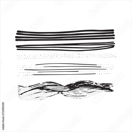 illustration of an hand drawn waves brush