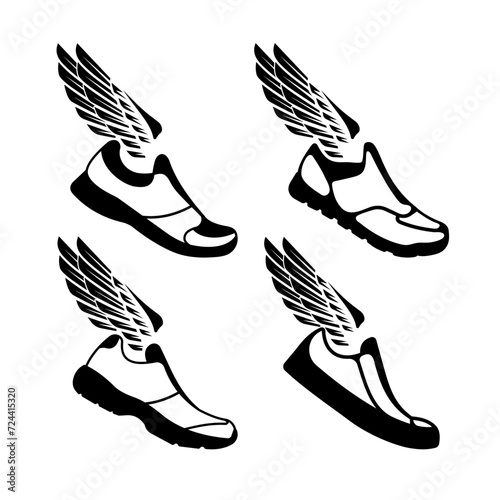 sports shoes icon with wings
