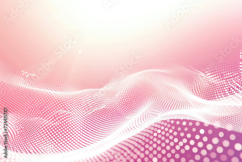 white pink pastel background, digital waves colored dots