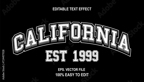 Editable text effect california est 1999