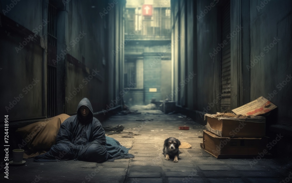 Man Sitting on Floor With Dog Man Sitting on Floor With Dog