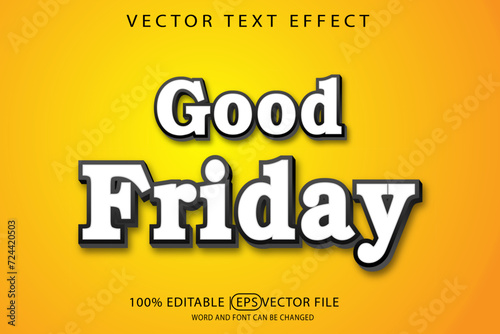 Good Friday, editable vector eps template with 3D text effect