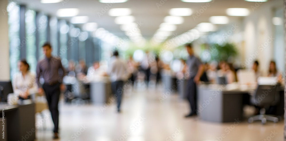 Business office with blurred people casual wear, with blurred bokeh background Business office with blurred people casual wear, with blurred bokeh background