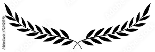black laurel leaves award vector png photo
