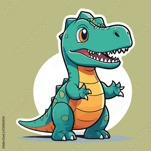 vector of cute dino, kids tshirt, element design.