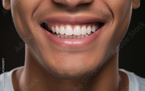 Close-Up of Mans Face With Toothbrush