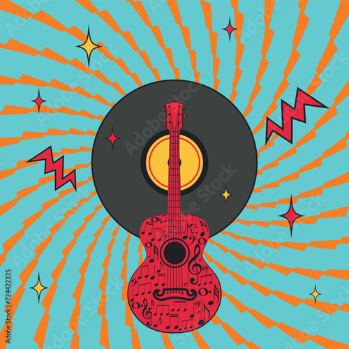 Retro poster with guitar