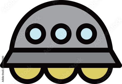 カラー乗り物アイコンイラスト　ufo