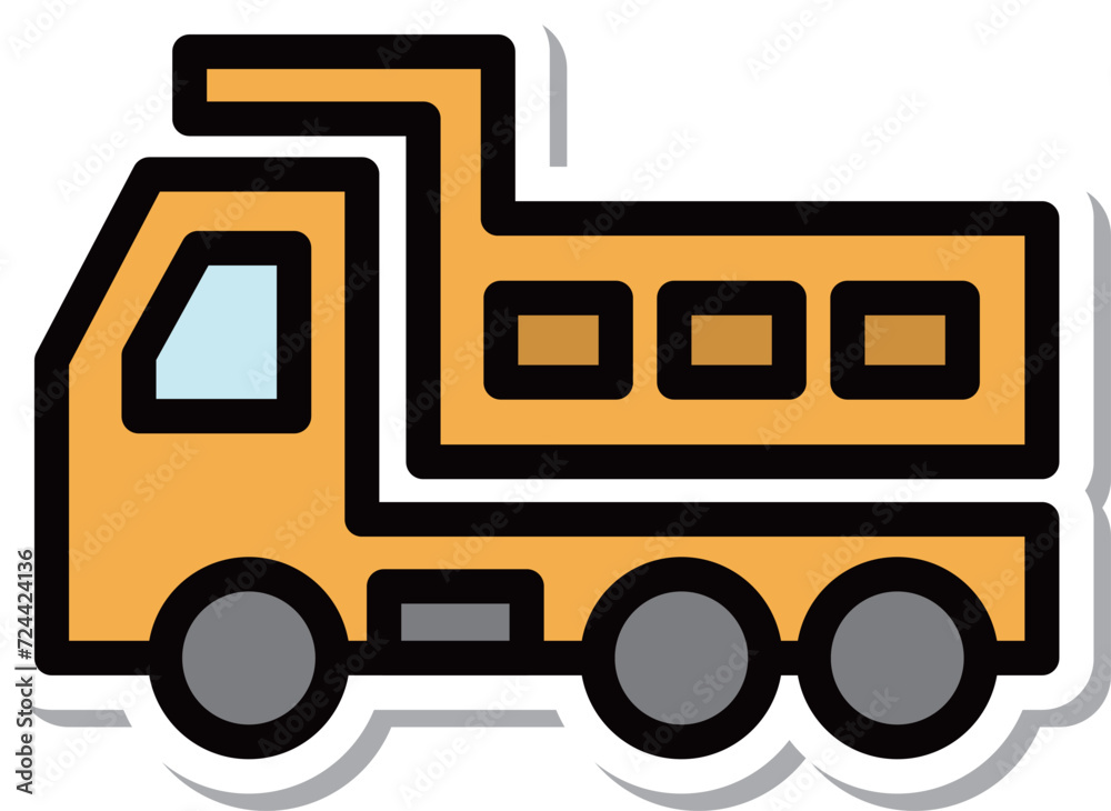 ステッカー乗り物アイコンイラスト ダンプカー ステッカー乗り物アイコンイラスト ダンプカー