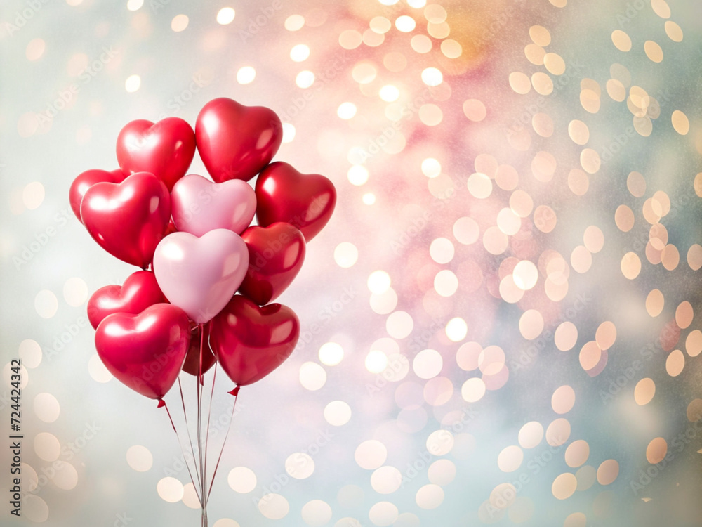 valentines day background with balloons