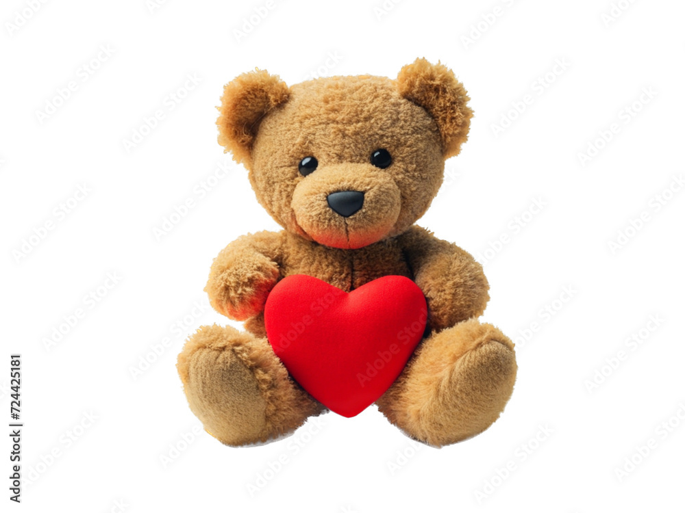 teddy bear with heart transparent background