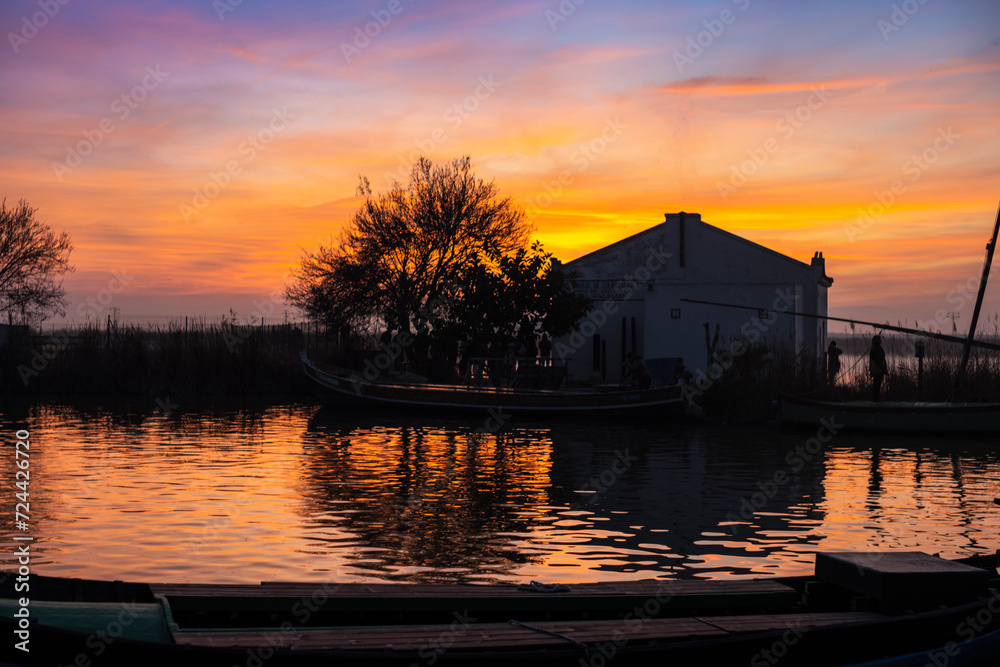 Fototapeta premium sunset on the river