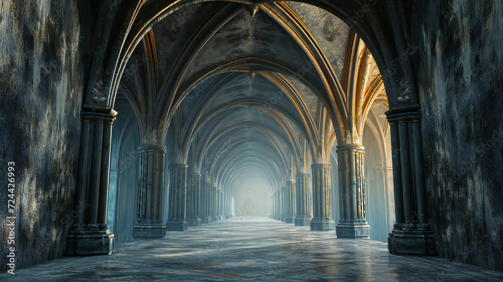 Fototapeta premium Fantasy architecture concept of gothic arch structure