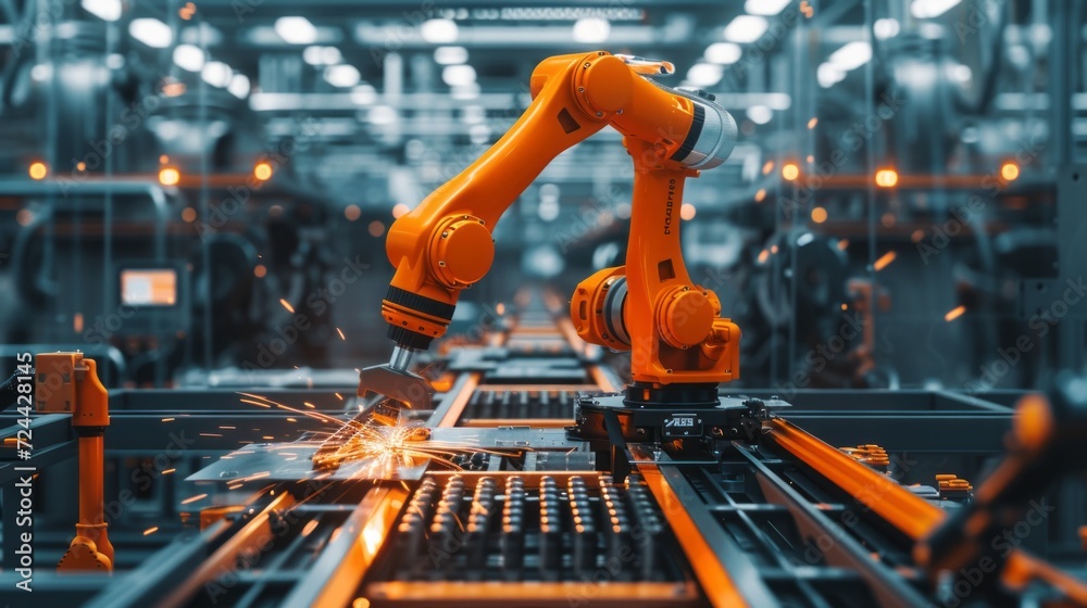 A seamless synergy of technology and manufacturing, a robotic arm 