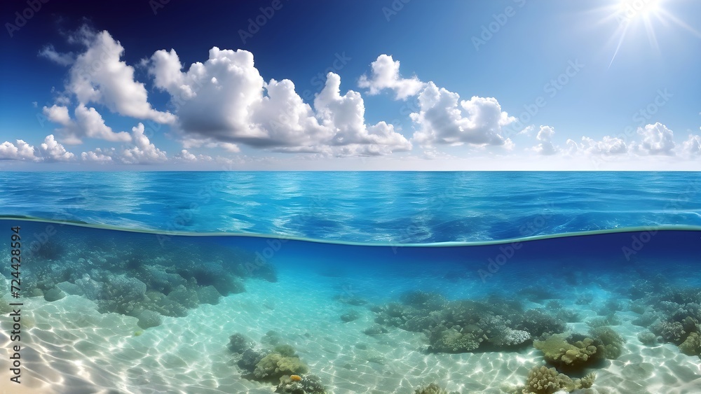 sea beach view, nature seascape view of beautiful tropical beach and sea in sunny day. sea beach view, nature seascape view of beautiful tropical beach and sea in sunny day.