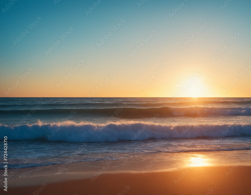 sunset on the beach. Created using generative AI.