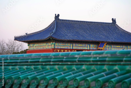 The carved roof in the Tiantan Temple complex. photo